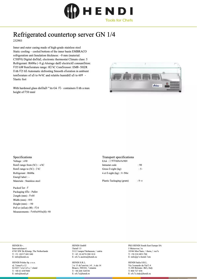 Page n°1 - Fiche technique Arktic 232910
