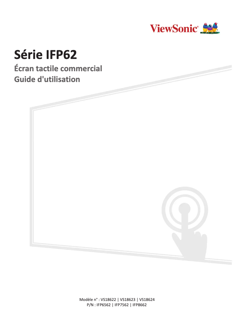 Page 1 de la notice Manuel utilisateur Viewsonic IFP6562