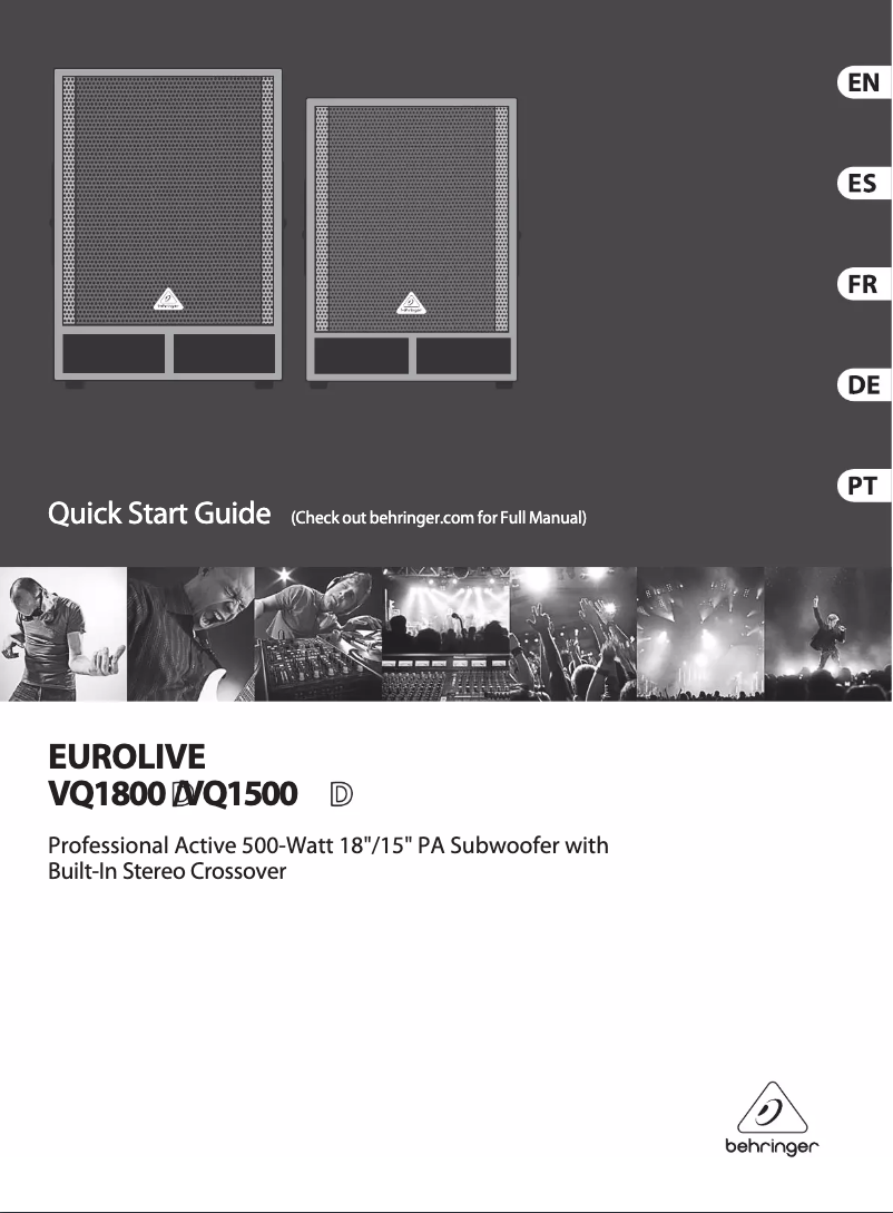 Page n°1 - Manuel utilisateur Behringer EuroLive VQ1500D