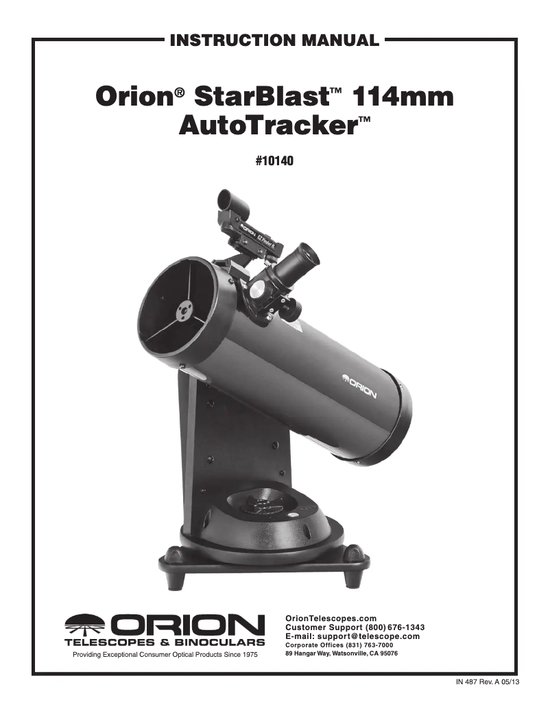 Page 1 de la notice Manuel utilisateur Orion StarBlast 10028