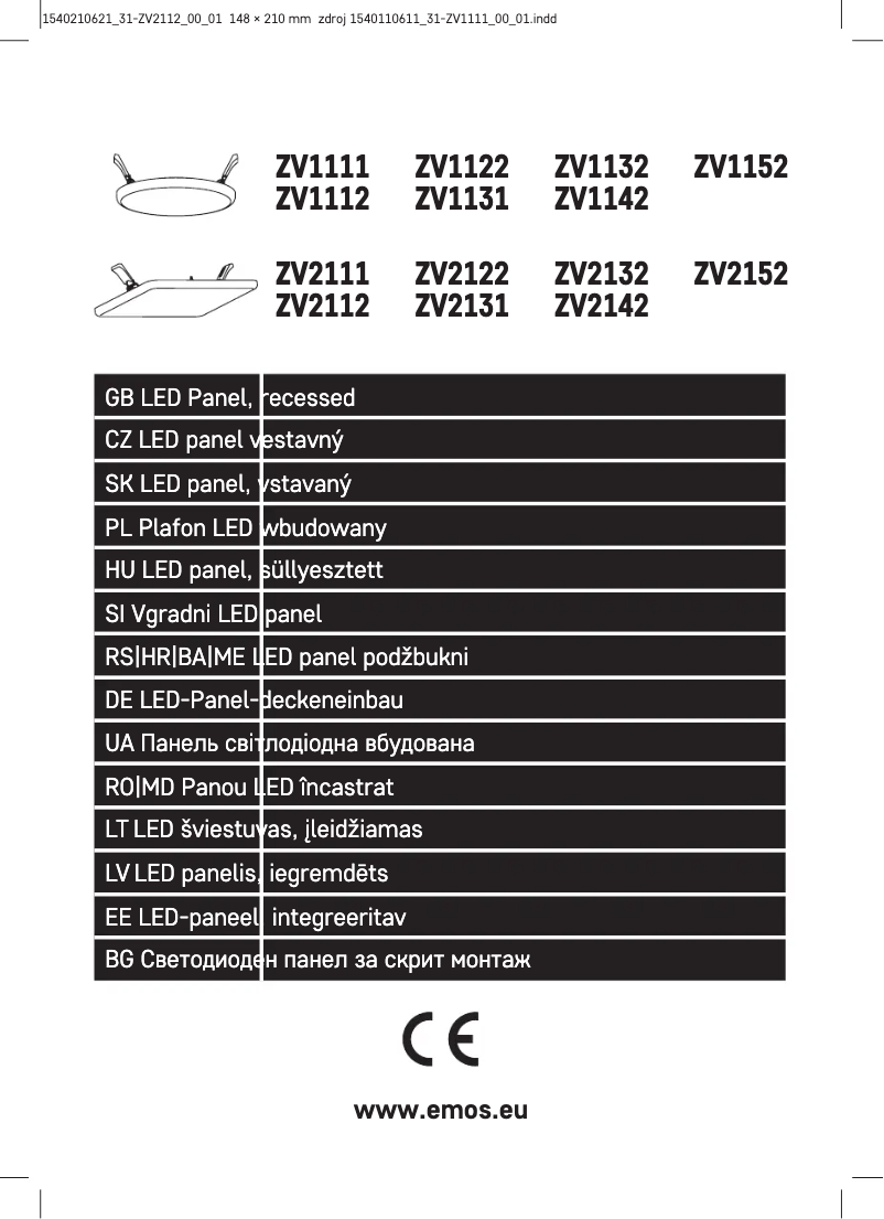 Imagen de la primera página del manual del dispositivo ZV2112