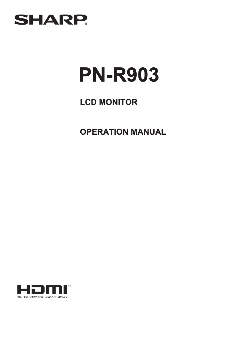 Page 1 de la notice Manuel utilisateur Sharp PN-R903