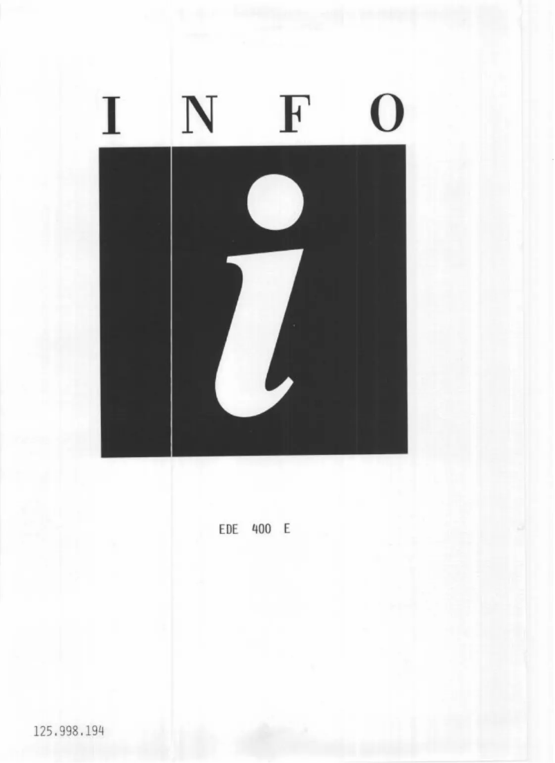 Page n°1 - Manuel utilisateur Electrolux EDE400E