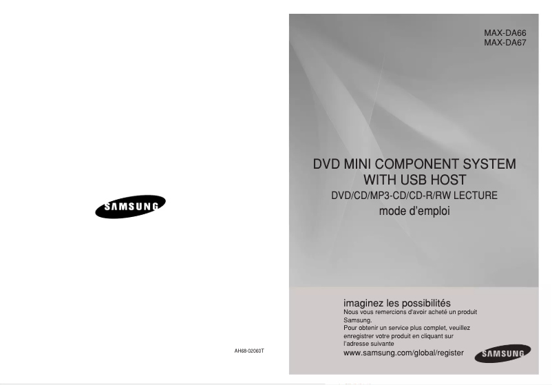 Page 1 de la notice Manuel utilisateur Samsung MAX-A66