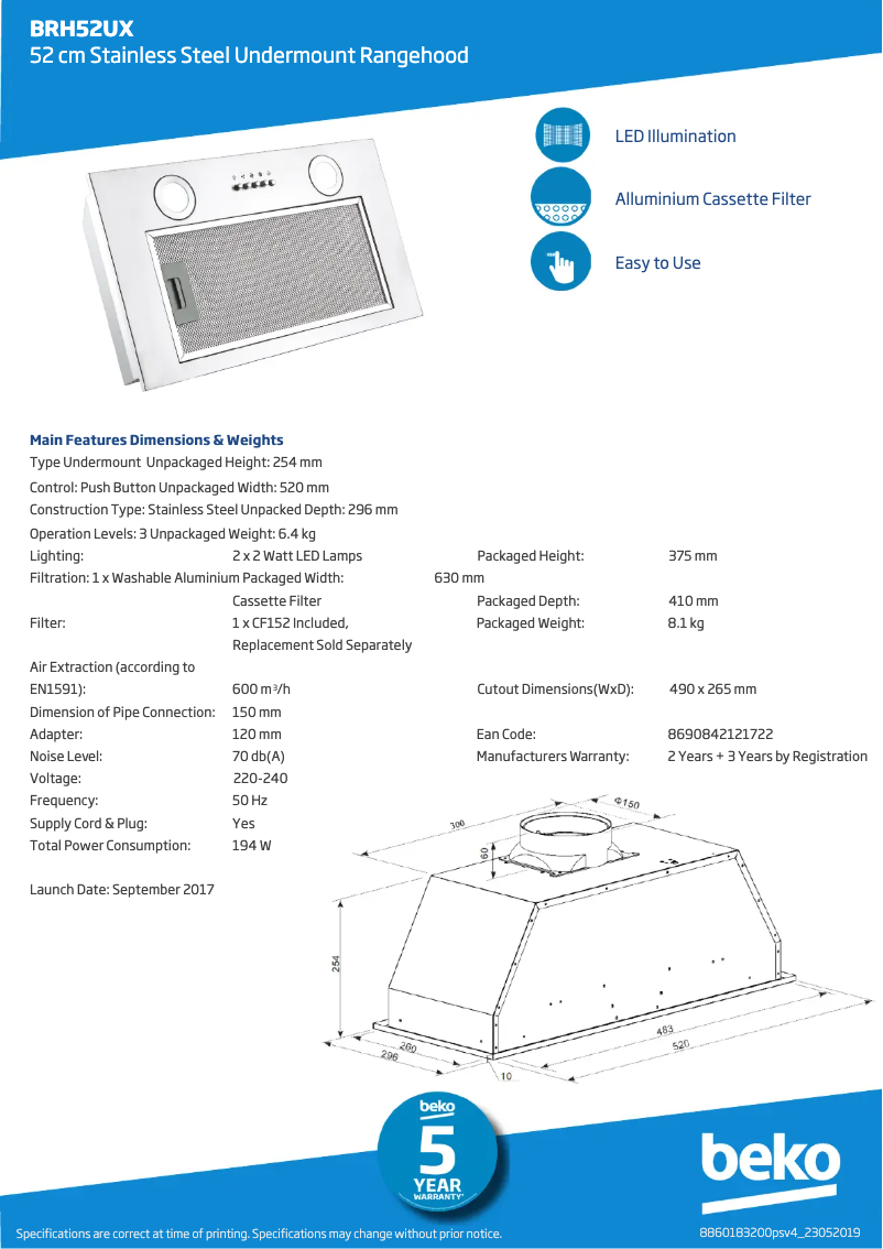 Image de la première page du manuel de l'appareil BRH52UX