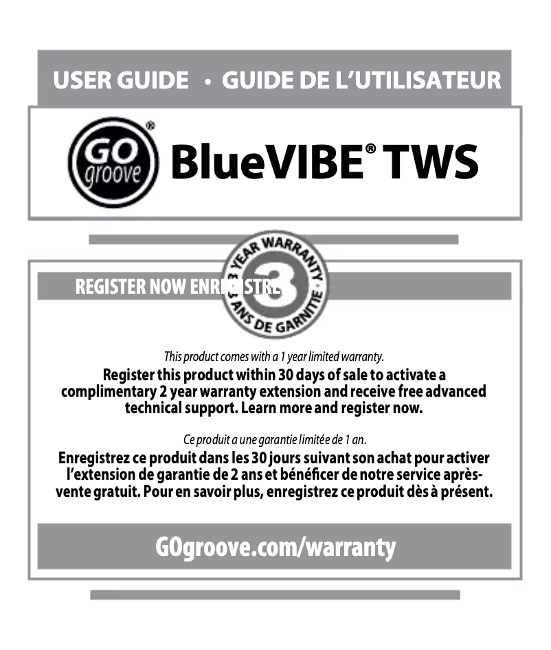 Image de la première page du manuel de l'appareil GOgroove BlueVIBE TWS
