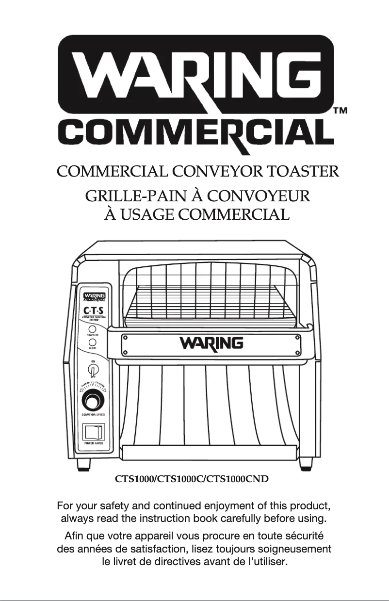 Page 1 de la notice Manuel utilisateur Waring Commercial CTS1000C