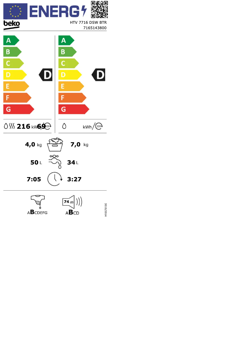 Image de la première page du manuel de l'appareil HTV 7716 DSW BTR