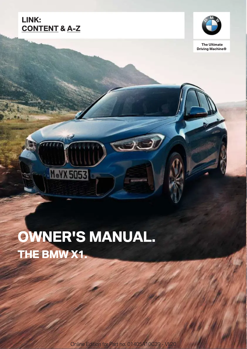 Page 1 de la notice Manuel utilisateur BMW X1 (2021)