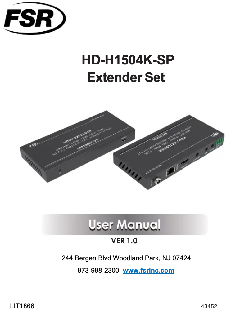 Page n°1 - Manuel utilisateur FSR HD-H1504K-SP