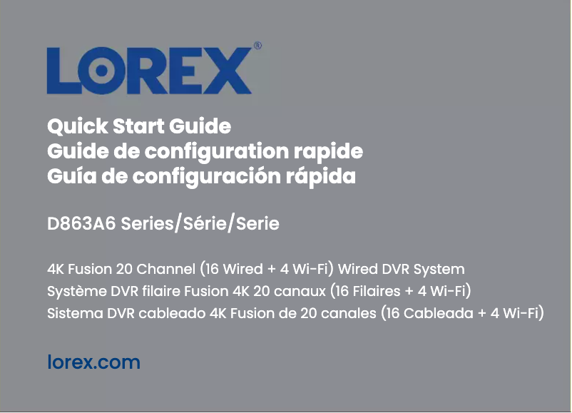 Page n°1 - Guide de démarrage rapide Lorex D863A62B