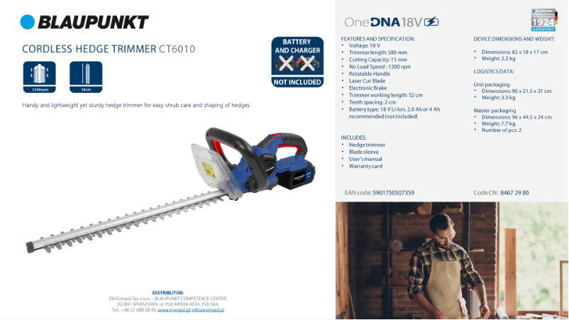 Página 1 del manual Ficha técnica Blaupunkt CT6010