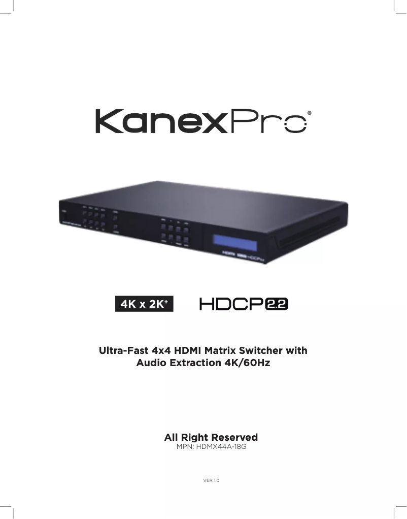 Página 1 del manual Manual de usuario KanexPro HDMX44A-18G