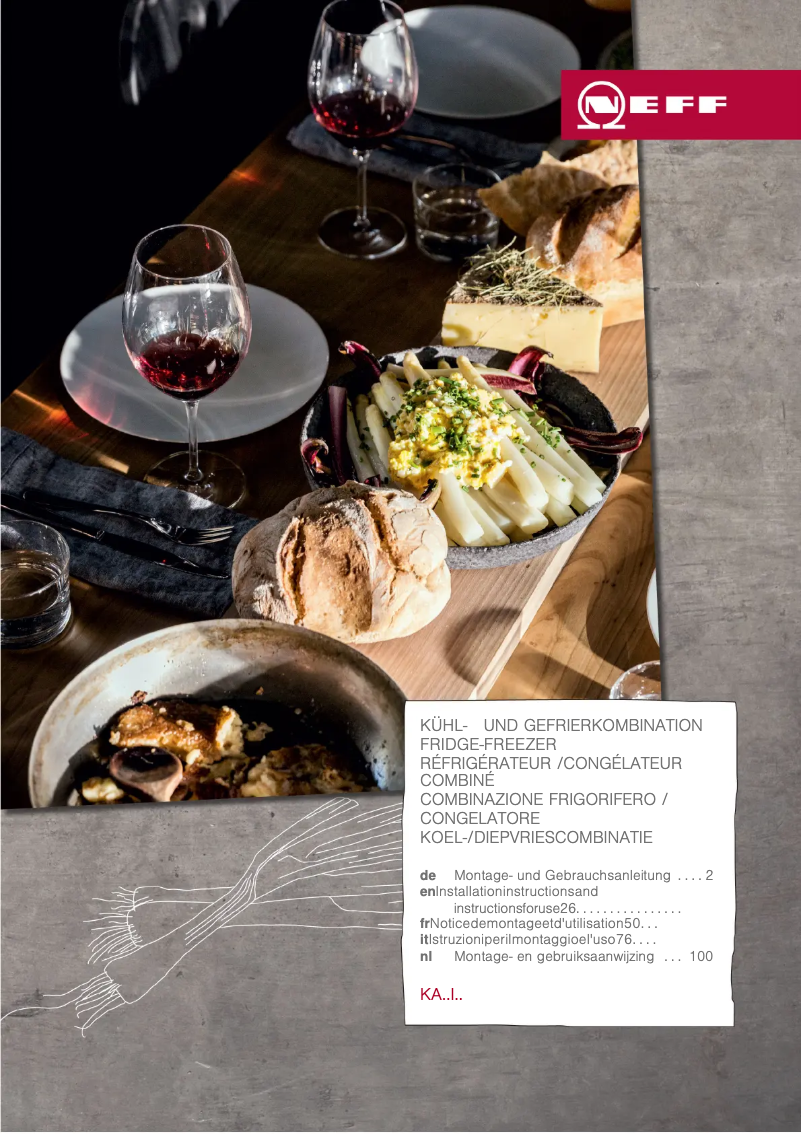 Página 1 del manual Ficha técnica Neff KA3923IE0