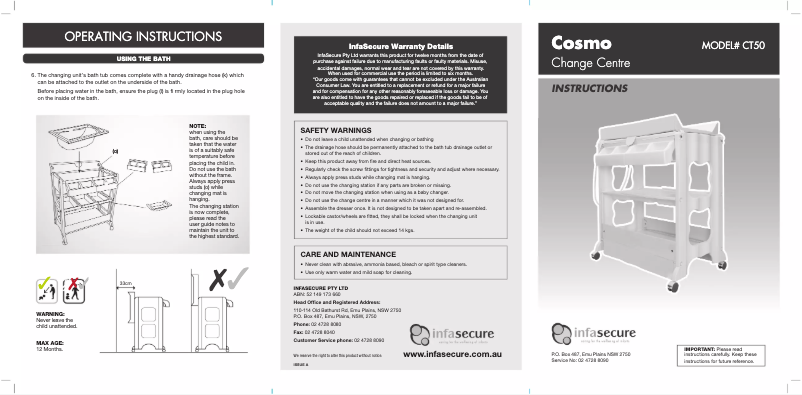Image de la première page du manuel de l'appareil Cosmo CT50