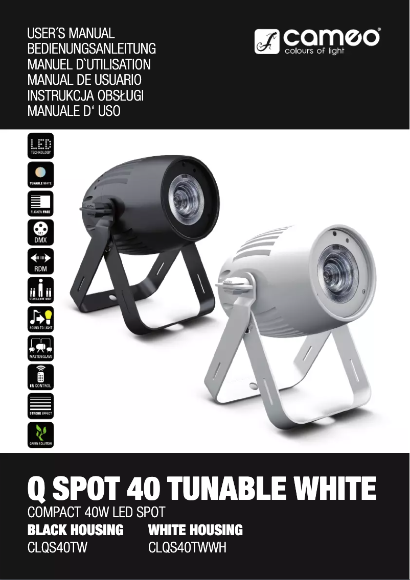 Page n°1 - Manuel utilisateur Cameo Q-Spot 40