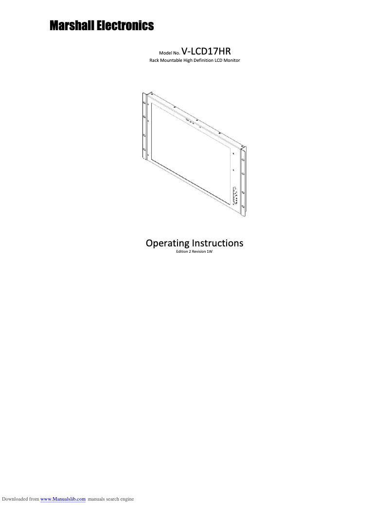 Page 1 de la notice Manuel utilisateur Marshall V-LCD17HR