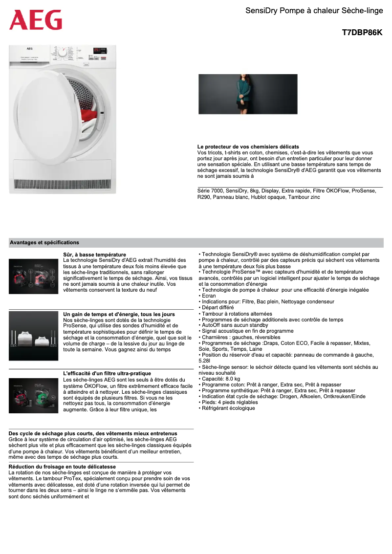 Image de la première page du manuel de l'appareil T7DBP86K