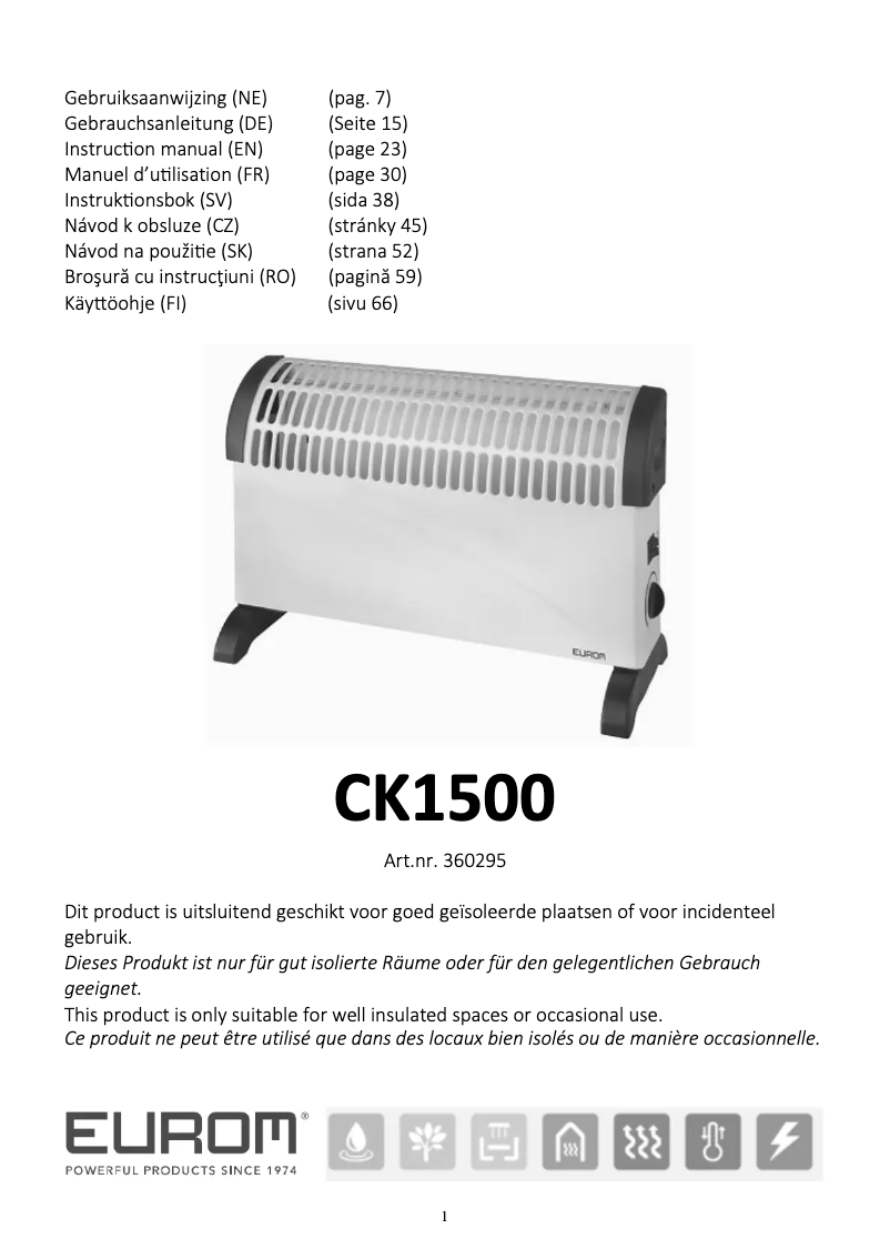 Imagen de la primera página del manual del dispositivo CK1500