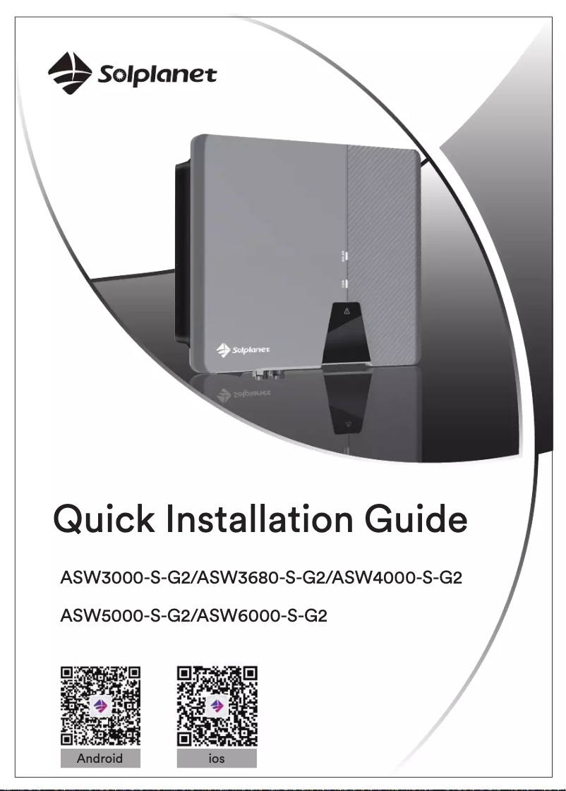 Page 1 de la notice Guide d'installation Solplanet ASW6000-S-G2