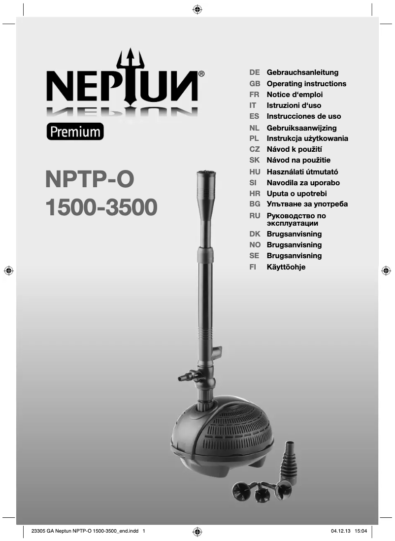 Page 1 de la notice Manuel utilisateur Neptun NPTP-O 2500