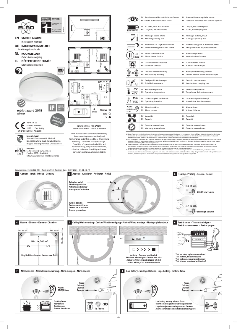 Image de la première page du manuel de l'appareil FS461011