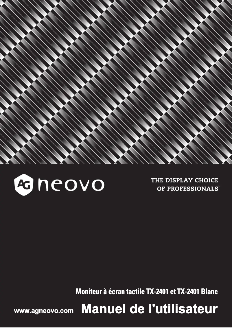 Page 1 de la notice Manuel utilisateur AG Neovo TX-2401