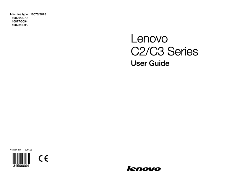 Page 1 de la notice Mode d'emploi Lenovo C20-00