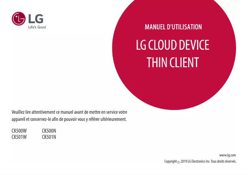 Page n°1 - Manuel utilisateur LG CK500W