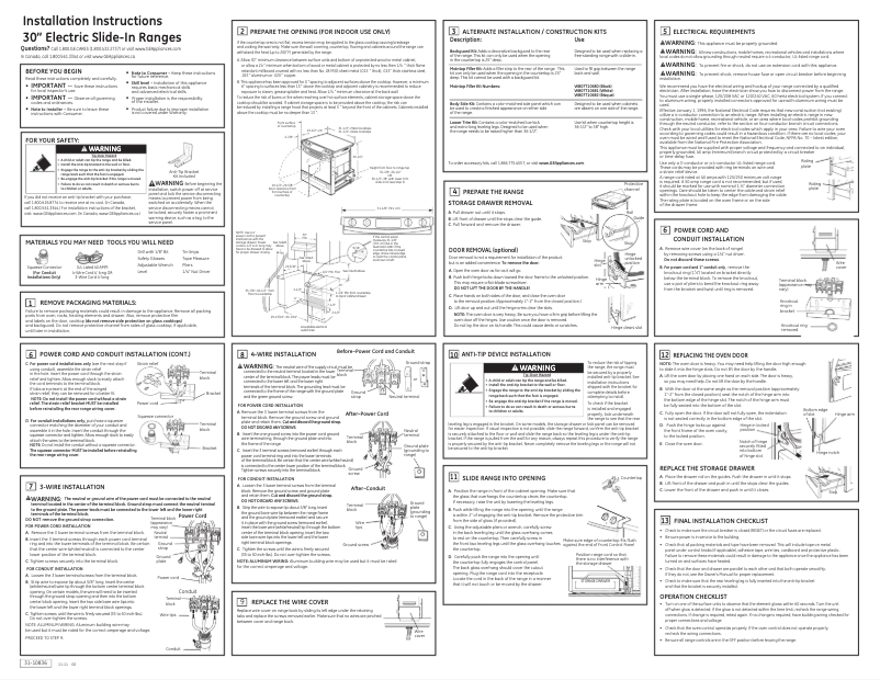 Page n°1 - Guide d'installation GE JSS28DFBB