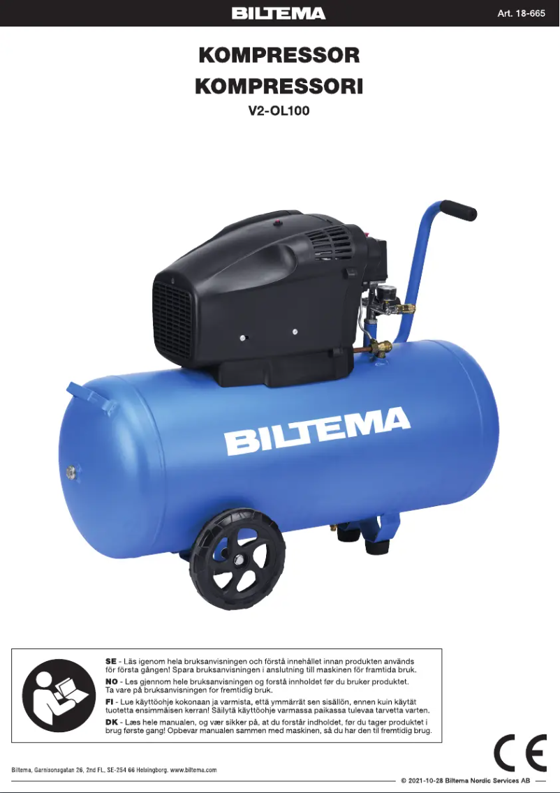 Page n°1 - Manuel utilisateur Biltema V2-OL100