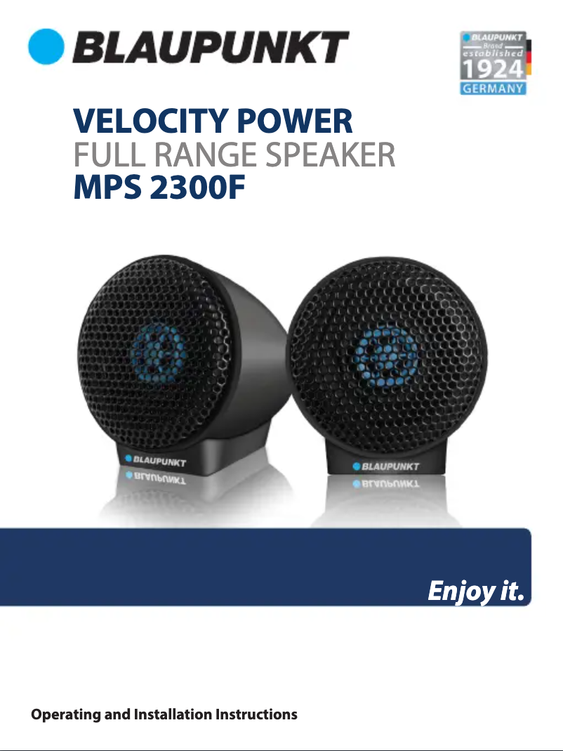 Page 1 de la notice Manuel utilisateur Blaupunkt MPS 2300 F