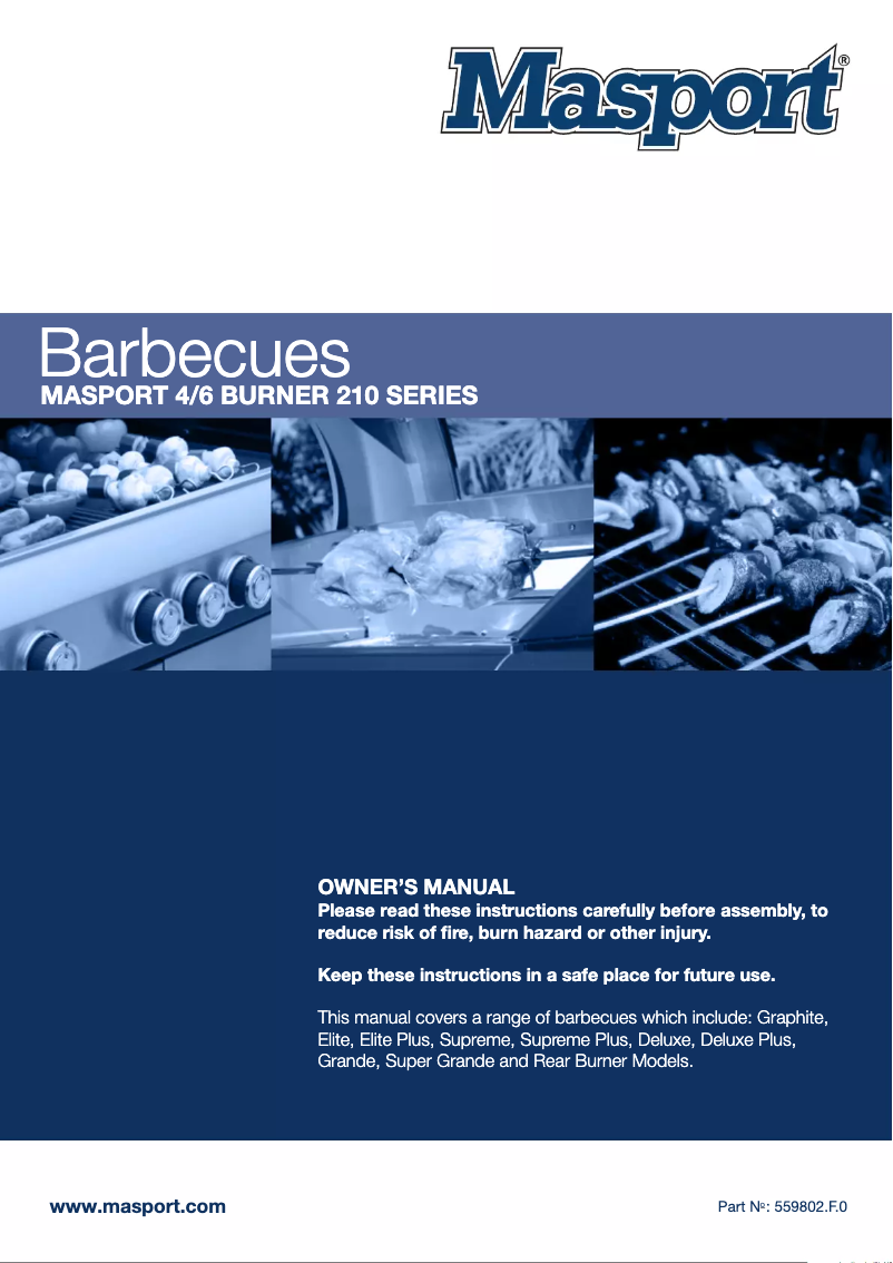 Page n°1 - Manuel utilisateur Masport Supreme Plus RBW 210