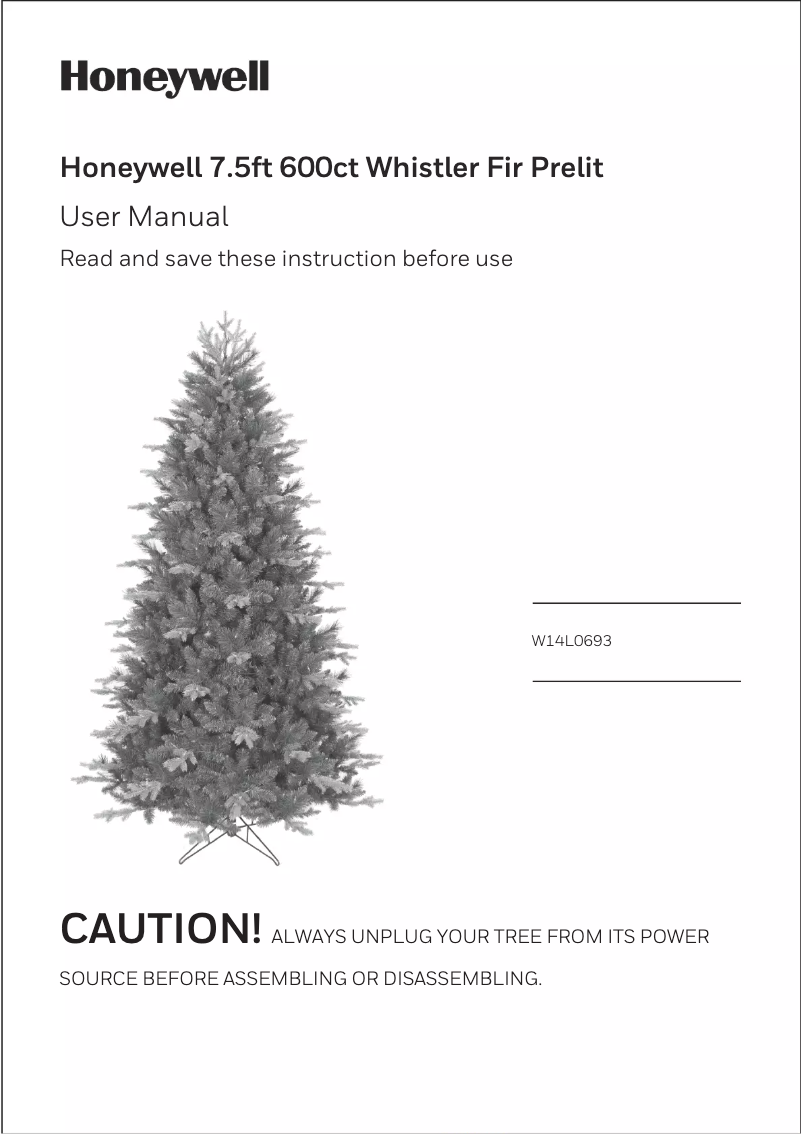 Page 1 de la notice Manuel utilisateur Honeywell W14L0693