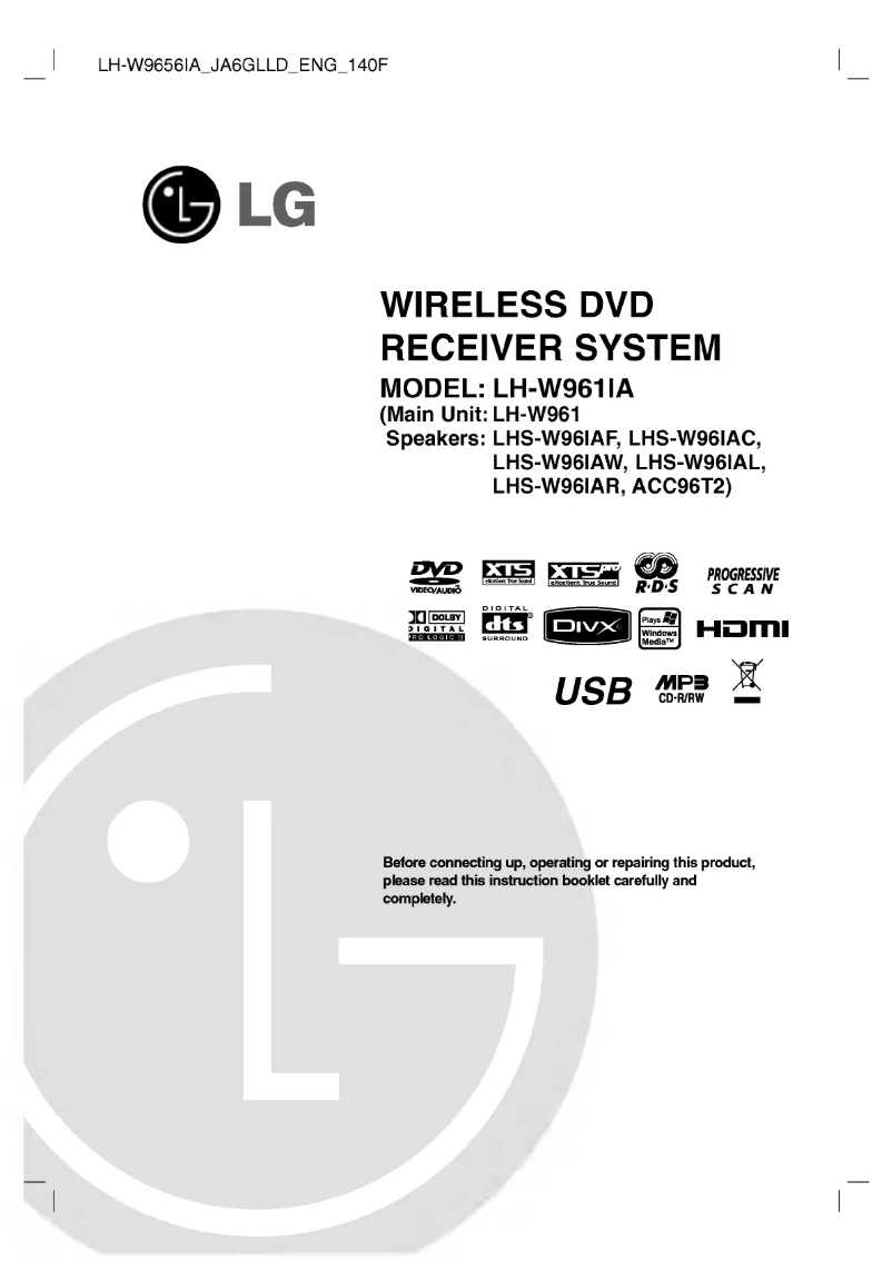 Page n°1 - Manuel utilisateur LG LH-W96