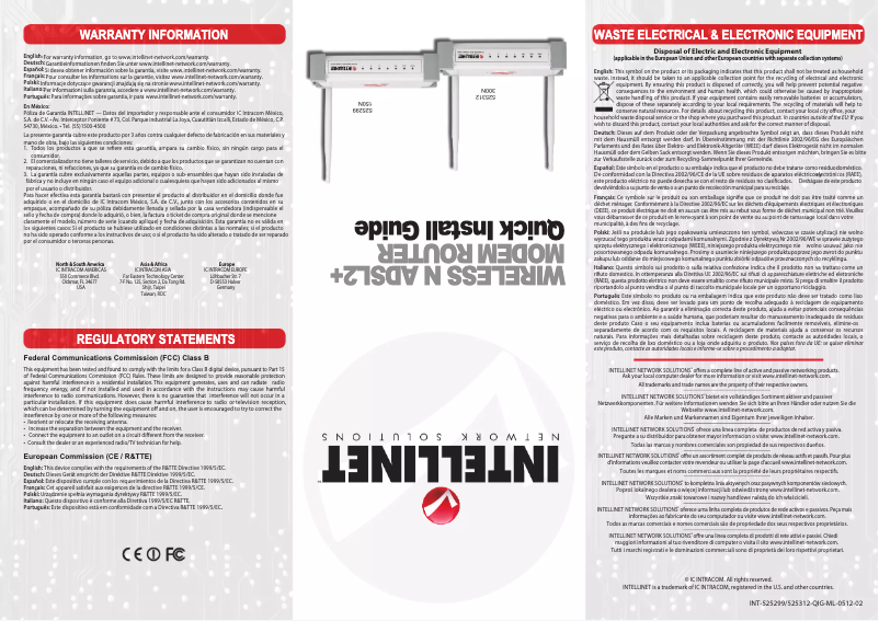 Page 1 de la notice Manuel utilisateur Intellinet 525299