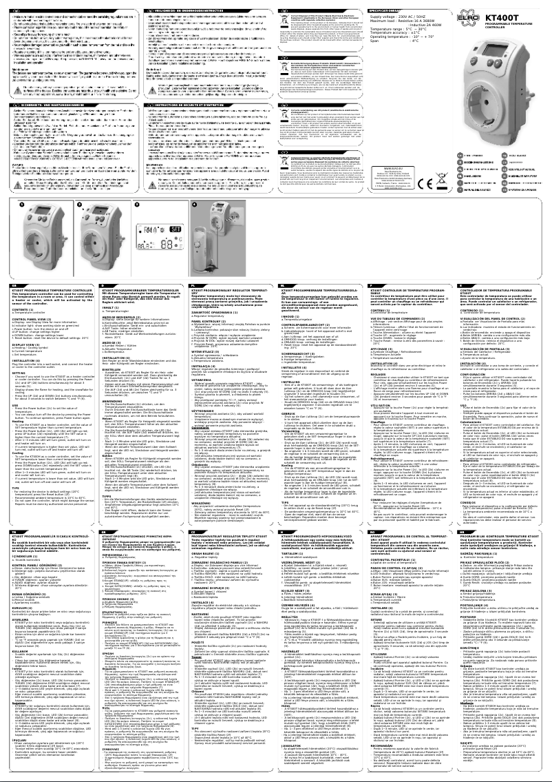 Image de la première page du manuel de l'appareil KT400T