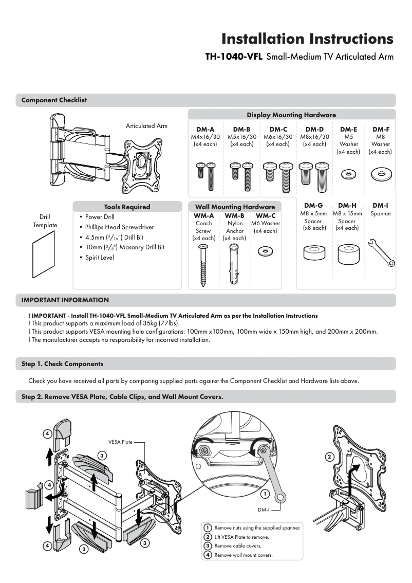 Página 1 del manual Manual de usuario Atdec TH-1040-VFL