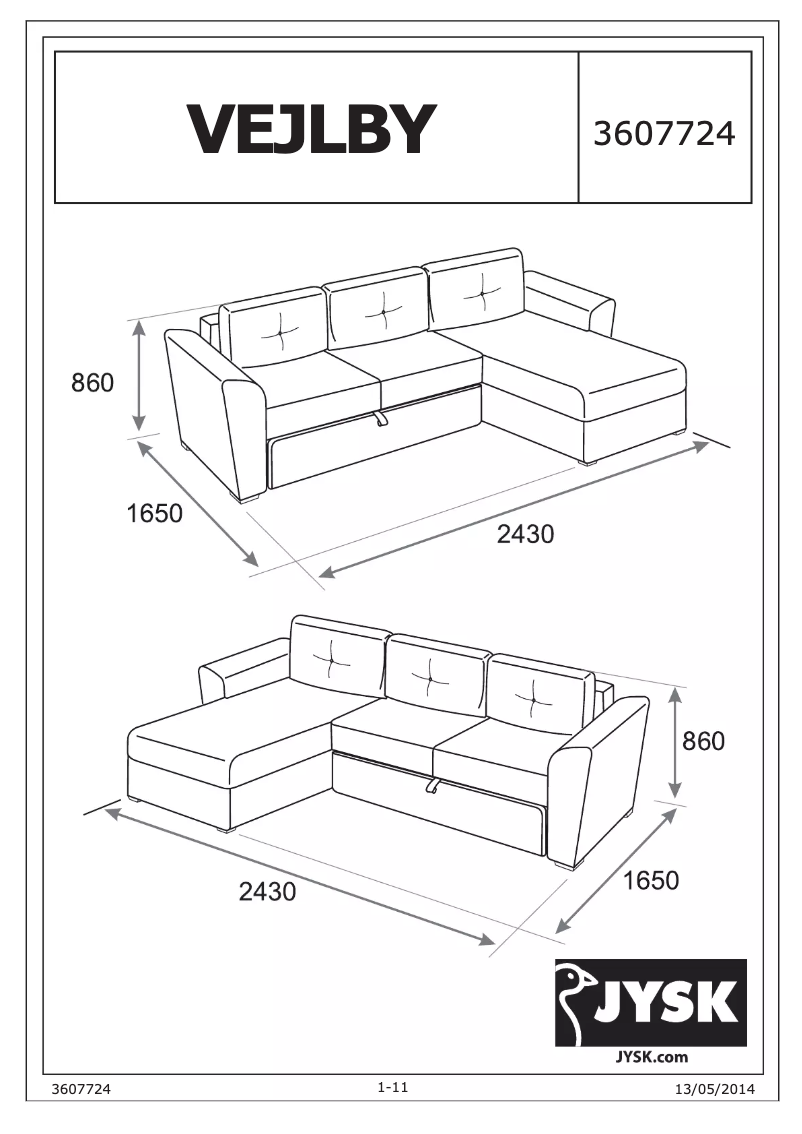 Página 1 del manual Manual de usuario JYSK Vejlby
