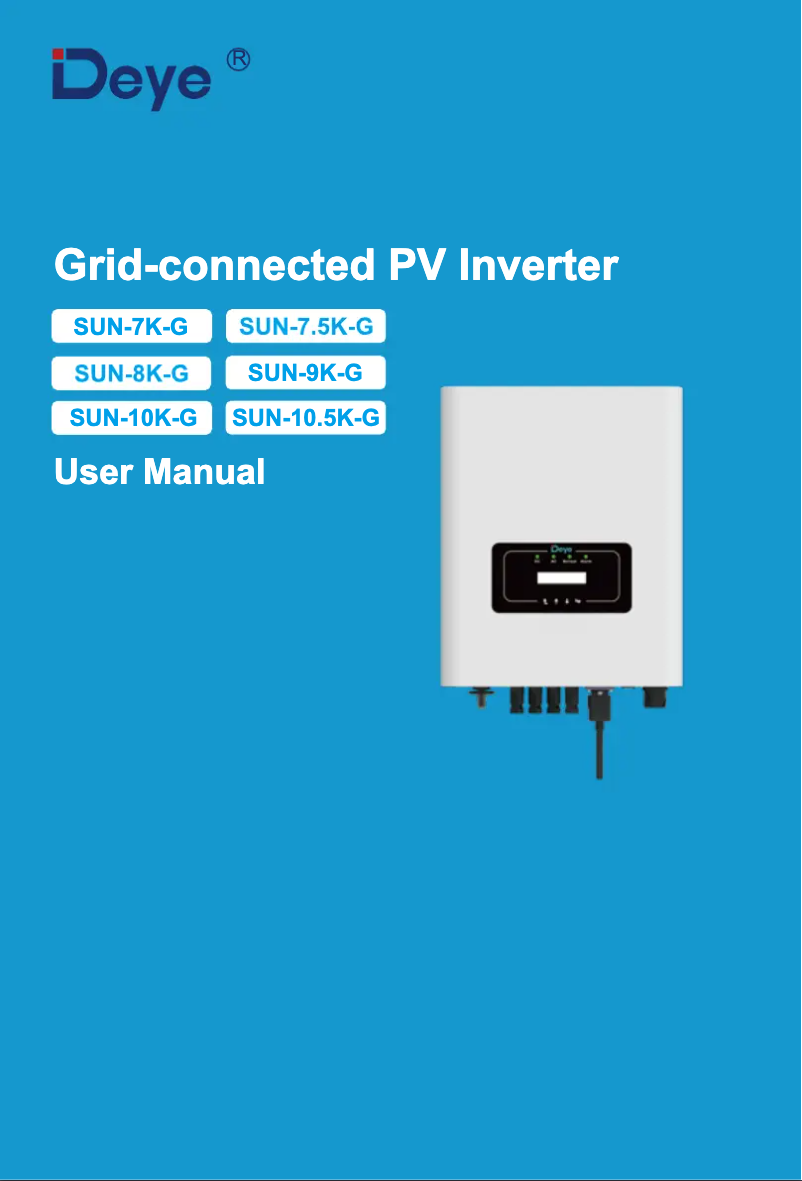 Image de la première page du manuel de l'appareil SUN-7.5K Grid-tie Inverter