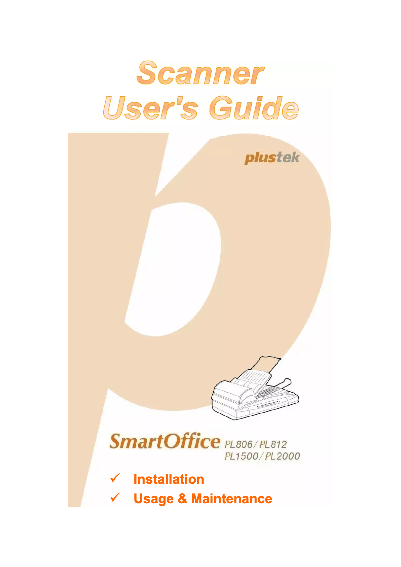 Page 1 de la notice Manuel utilisateur Plustek SmartOffice PL812