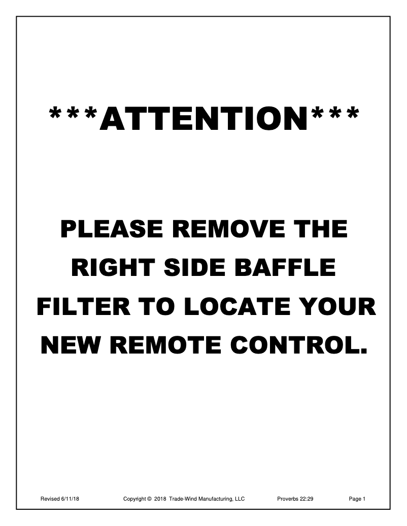 Página 1 del manual Manual de usuario Trade-Wind VSL4366RC