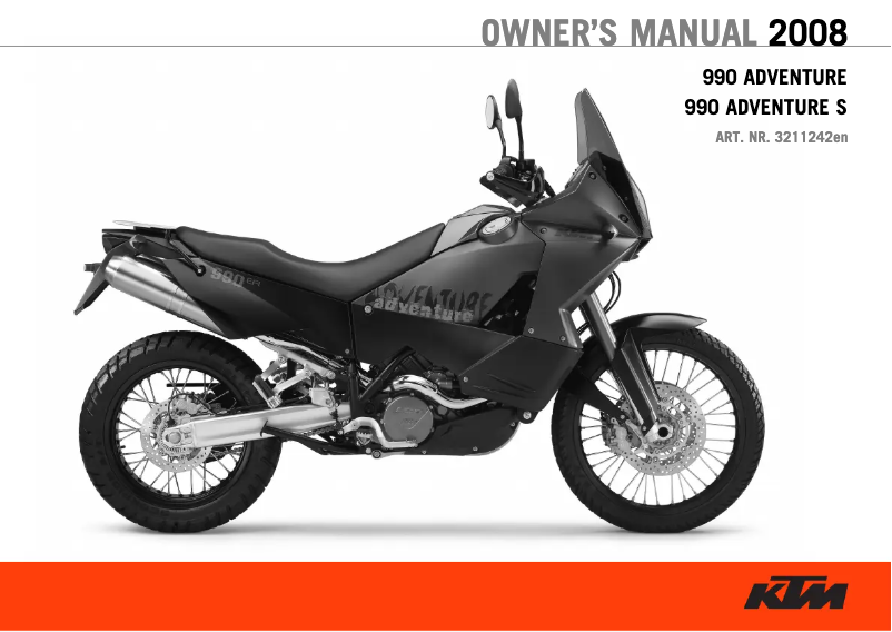 Page n°1 - Manuel utilisateur KTM 990 Adventure (2008)