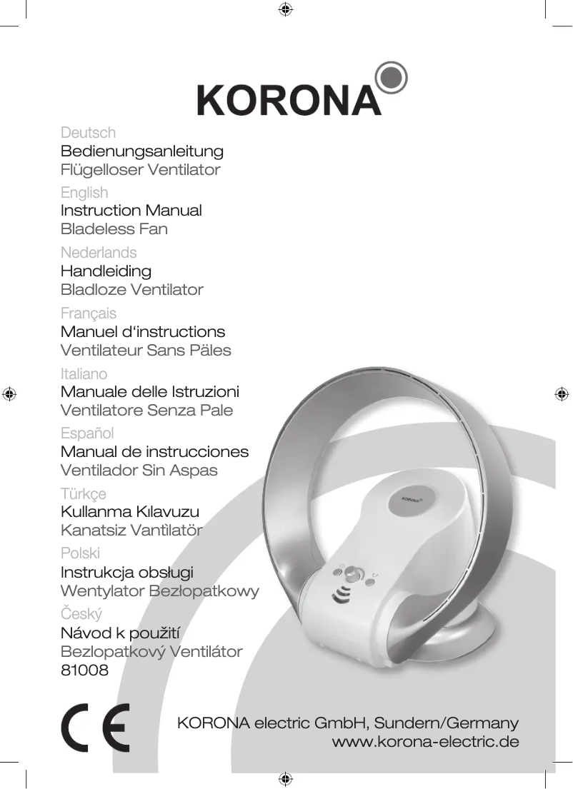 Page n°1 - Manuel utilisateur Korona 81008