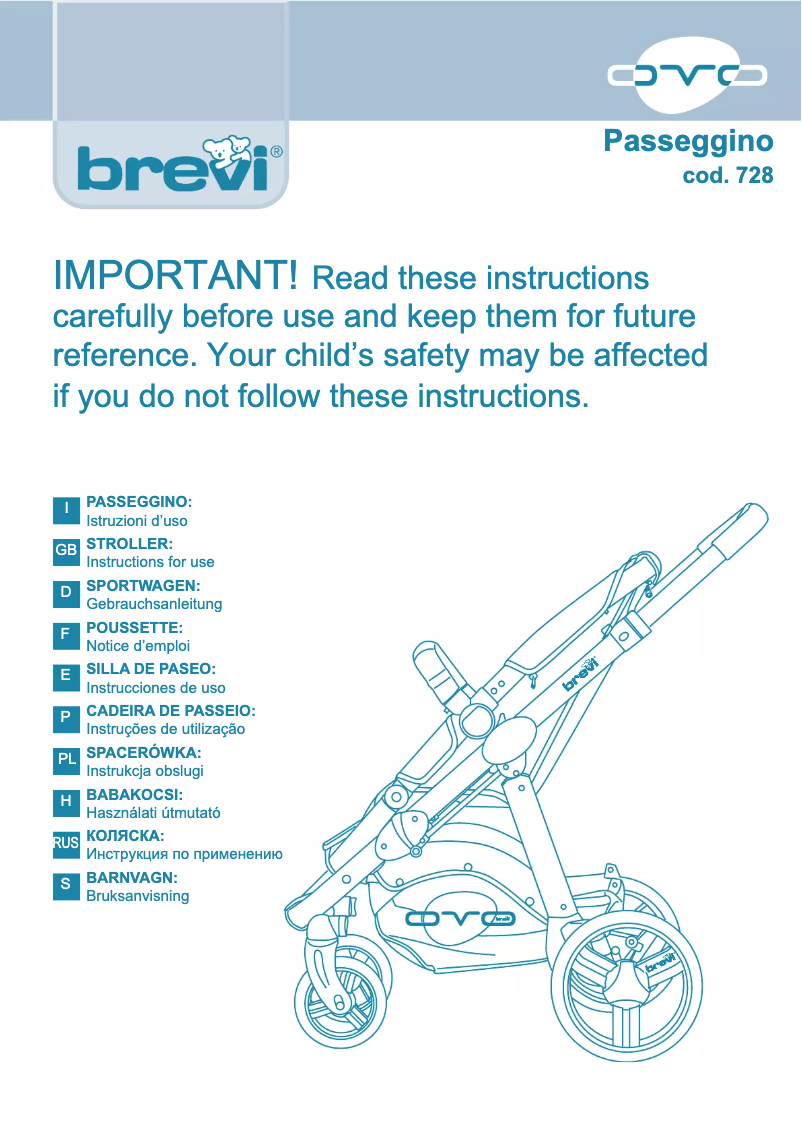 Imagen de la primera página del manual del dispositivo Ovo Passeggino 037