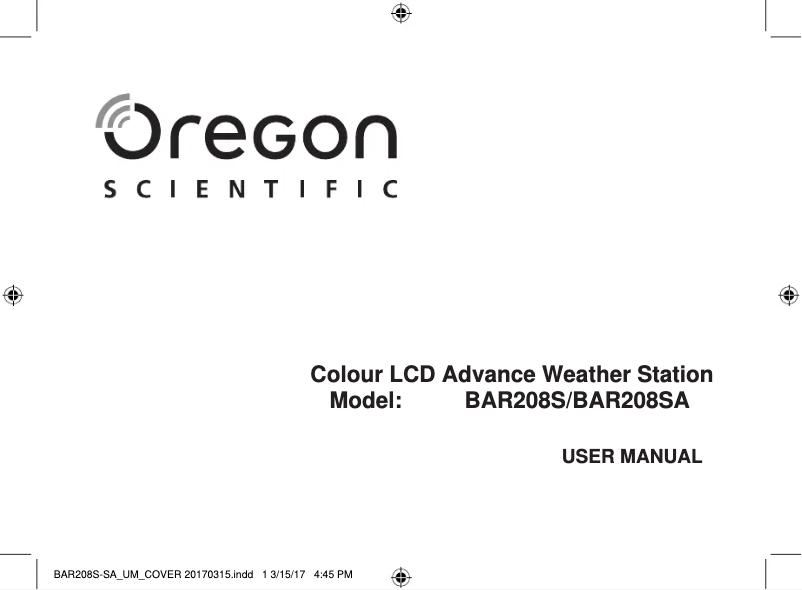 Page n°1 - Manuel utilisateur Oregon Scientific BAR208S
