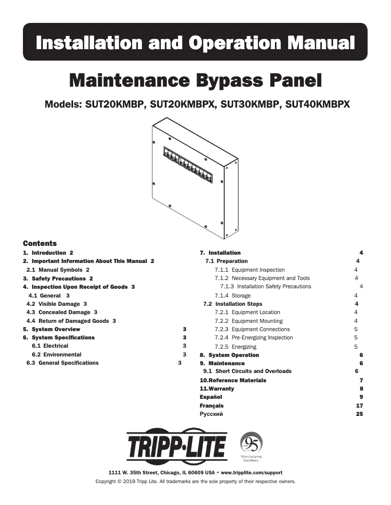 Page n°1 - Manuel utilisateur Tripp Lite SUT40KMBPX