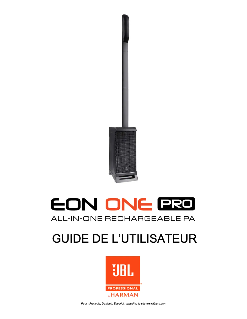 Page n°1 - Manuel utilisateur JBL EON One Pro