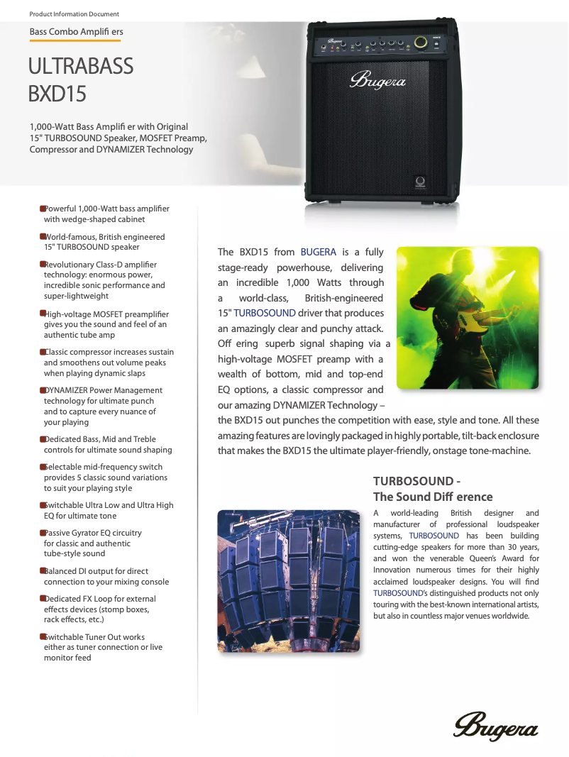 Page n°1 - Fiche technique Bugera Ultrabass BXD15