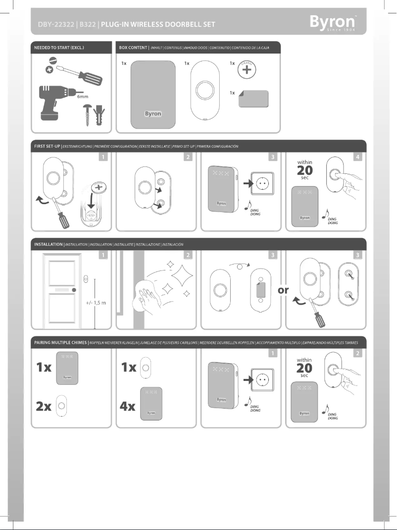 Page 1 de la notice Manuel utilisateur Byron DBY-22322